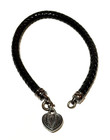 Estate Vintage Barry Kieselstein Sterling Silver Heart Leather Cord Necklace — photo 4
