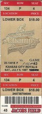 Jim Thome HR# 117 Royals @ Indians 7/5/97 Ticket Stub Manny Ramirez HR# 95
