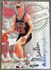 1997-98 Skybox Premium Steve Kerr Autographics On Card Auto /100 Bulls
