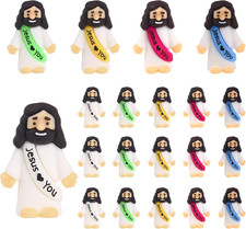 20 Pcs Little Jesus Figures, Jesus Loves You Christ Toys, Little Figures to Hide
