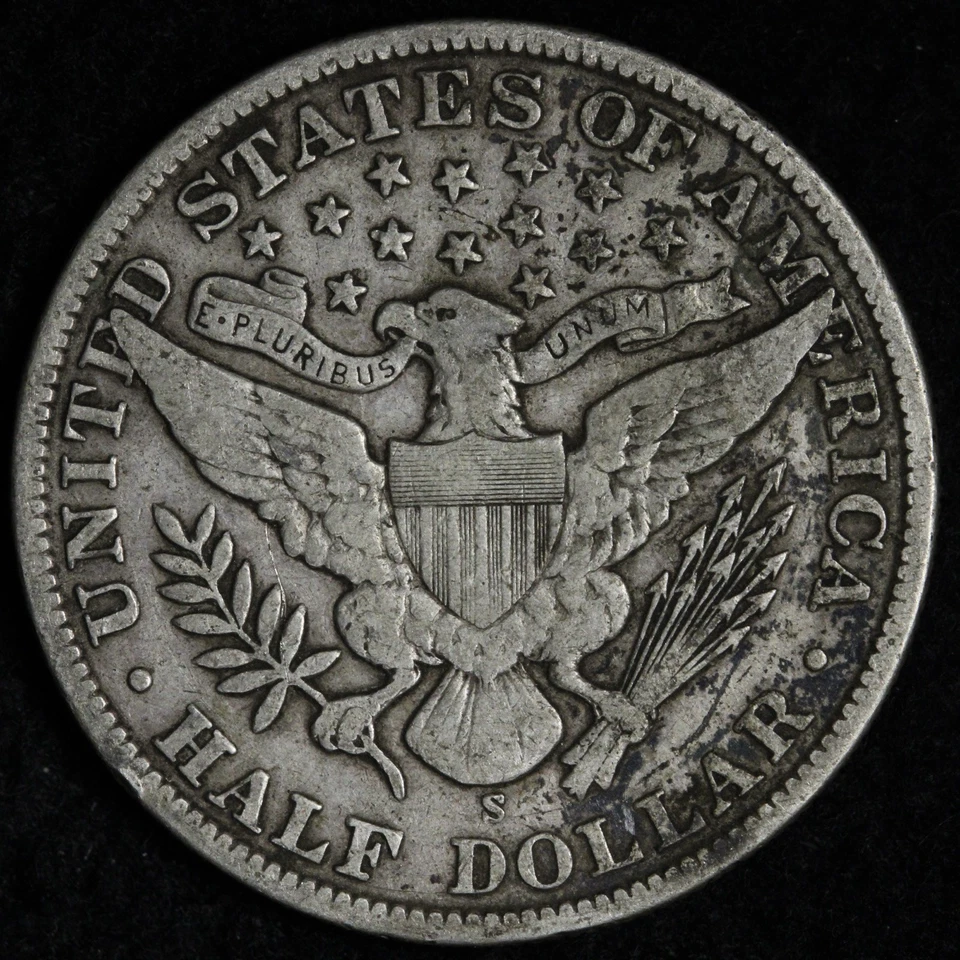 1910-S Barber Silver Half Dollar VF+ XF E224 VDGJ - Image 2 of 2