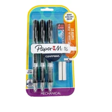 NEW Paper Mate Mechanical Lead Pencils 3 CLEARPOINT Set Refillable Erasers 0.7mm