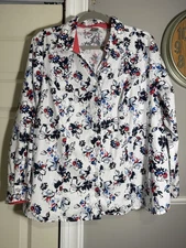 cj banks 1x womens Button Up Shirt Flower Pattern