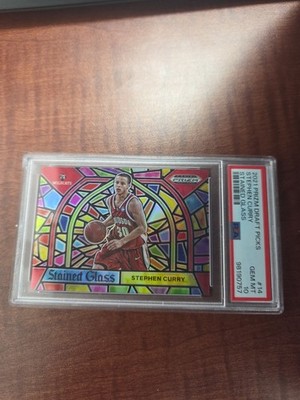 2021 Panini Prizm Draft Picks Stained Glass # 14 Stephen Curry PSA