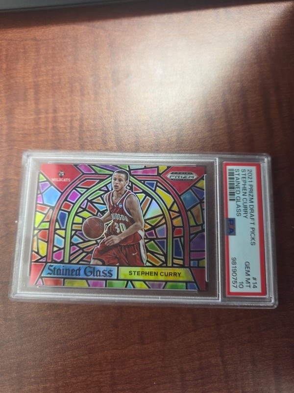 2021 Panini Prizm Draft Picks Stained Glass # 14 Stephen Curry PSA 10 GEM MT!