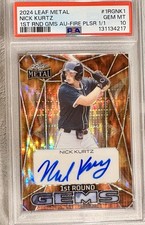 2024 Nick Kurtz PSA 10 AUTO Fire Pulsar 1/1 ROOKIE OF YEAR ! Oakland Athletics