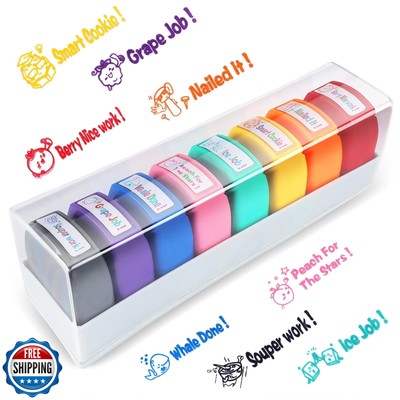 8Pcs Teacher Stamps for Classroom Self-inking Stamps for Teachers Funny Perso