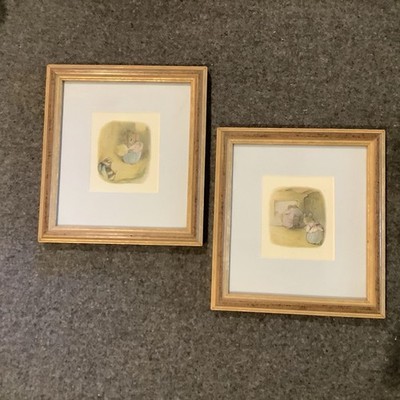 Framed  Artwork Beatrix Potter Nursery Prints Pictures Vintage Baby
