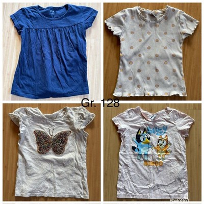4 T-Shirts Mädchen Kurzarm Gr. 128
