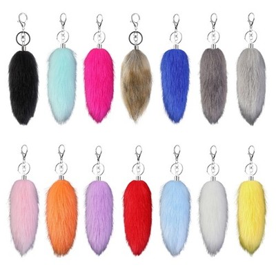 Fashionable Animal Tail Keychain Attractive Faux Furs Bag Embellishment for Girl