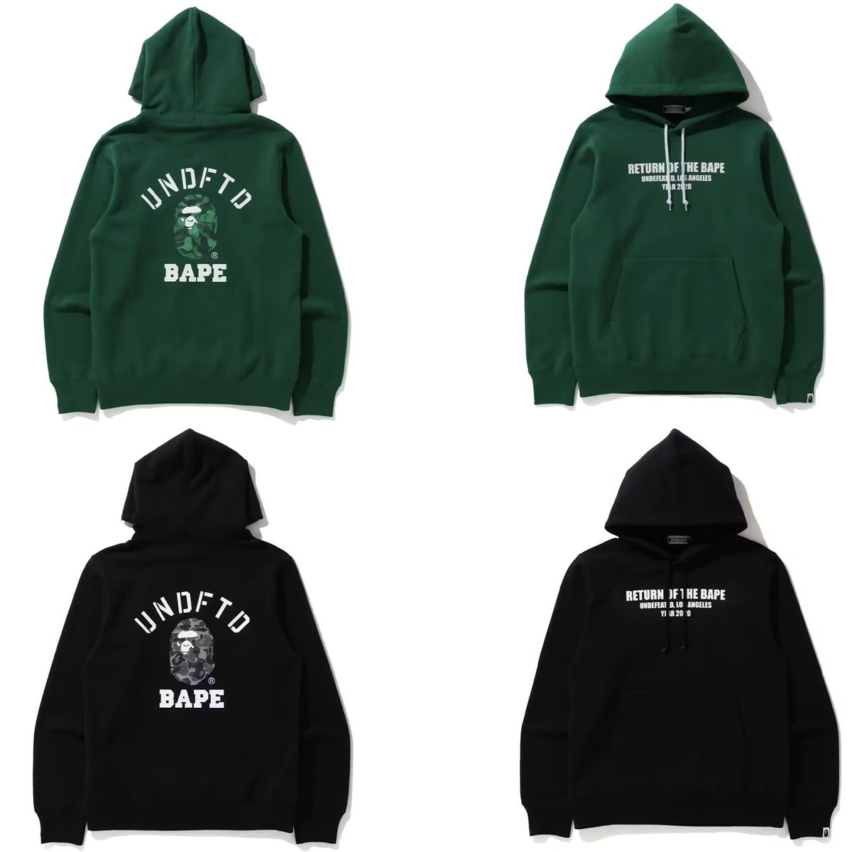 A BATHING APE BAPE x Undefeated Pullover Hoodie Green Black 