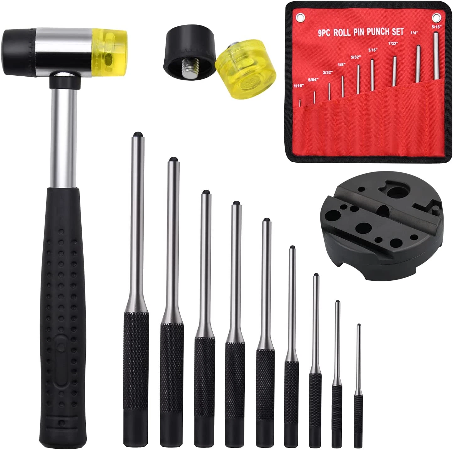 Roll Pin Punch Set, 14Pcs Gunsmithing Punch Removing Repair Tools, Including Un