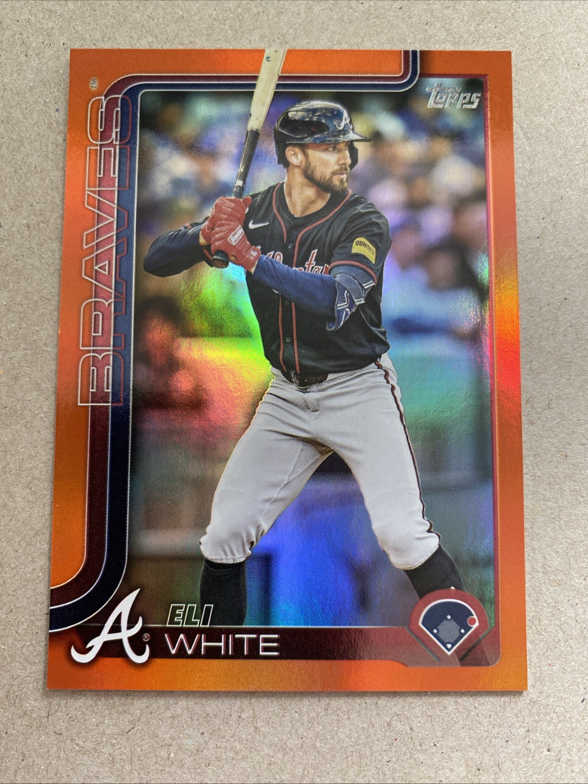 2025 Topps Update Series Eli White #US189 Orange Rainbow Foil /25 (RC)