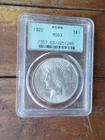 1922  $1  PEACE DOLLAR  PCGS MS63         ~~ OLD GREEN HOLDER ~~