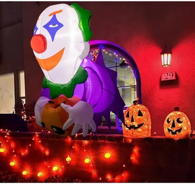 5  Halloween Clown W/ Candy Dish Inflatable Decoration - Popping Out From Wall