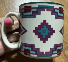 Vintage 1989 Potpourri Press Sierra Southwest Motif Coffee Mug Cup Aztec