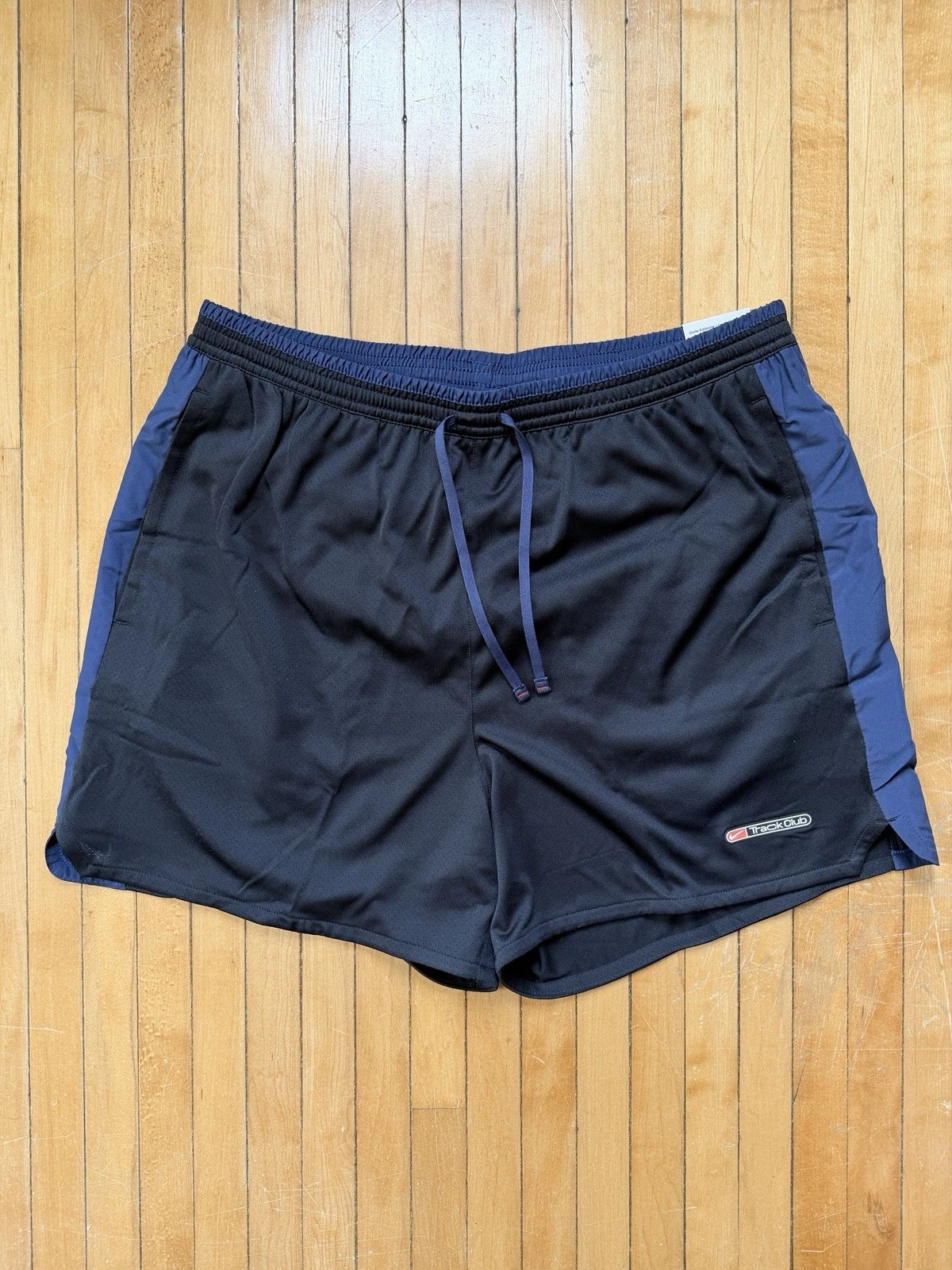 NWT Nike Men’s Track Club Dri-FIT 5" Men’s Running Shorts Black & Blue Sz. L