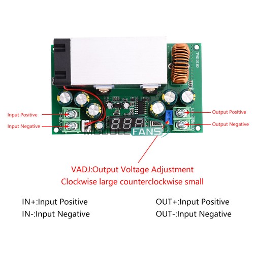 DC-DC 12~80V to 2.5~50V 20A Adjustable Buck Converter Power Stepdown Module 600W - Picture 7 of 56