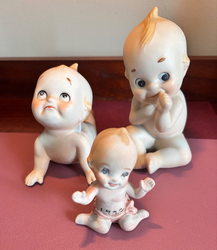 Lot of 3 Antique Vintage Kewpie Babies Doll Bisque Porcelain