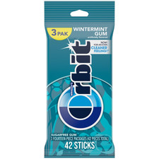 Wintermint Gum Sugar Free Chewing Gum, 3 Packs of 14 Pieces 42 Total Pieces