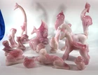 Heisey by Fenton Glass Rosalene Animals HCA 92' Gold Animal Collectors' Series +