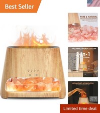 Elegant Himalayan Salt Lamp  Aromatherapy Diffuser with Simulated Flame Effect