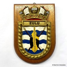 HMS Zulu Crest Royal Navy Ship Plaque Shield Badge Tampion