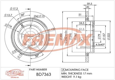 FREMAX BD-7363 Brake Disc for LAND ROVER