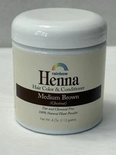 New Henna Hair Color & Conditioner Medium Brown (Chestnut), 4 oz  (S7)