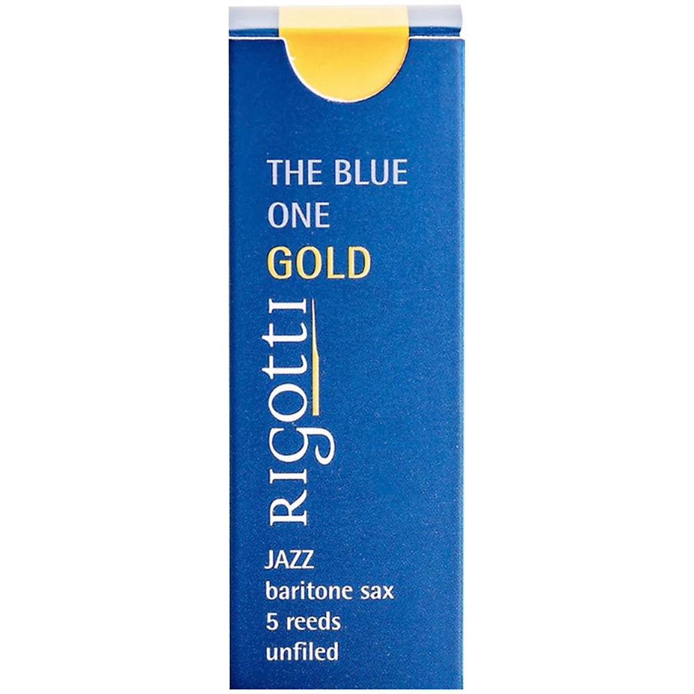 Rigotti Rigotti Baritone Saxophone Reed, Gold Jazz Cut 2.5 Medium 5 Pack