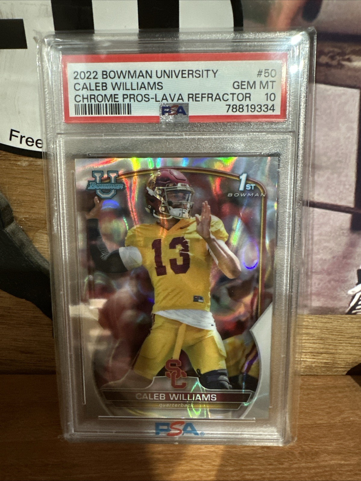 2022 Bowman University Chrome - Caleb Williams #50 Lava Refractor /100 (RC)