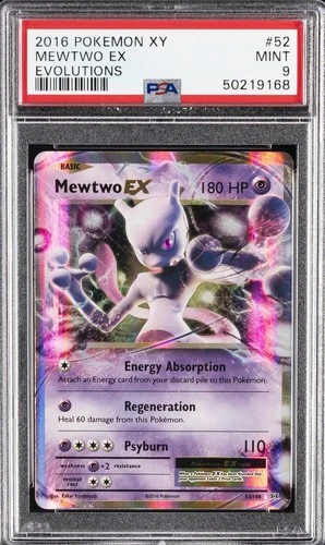 2016 POKEMON XY EVOLUTIONS #52 MEWTWO EX PSA 9