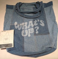 New Large Denim Canvas Tote Upcycle Patch Work Recycled Material Retail 95