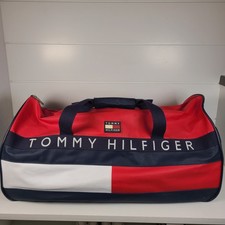 Tommy Hilfiger red white blue color flag spell out duffel bag