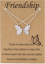 Friendship Necklace 2 Best Friend BFF Necklace Gifts for Women Friends Long Dist