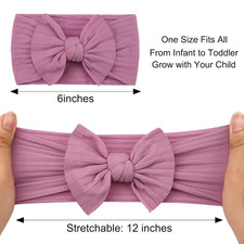 10 Colors Super Stretchy Soft Knot Baby Girl Headbands with Hair Bows Nylon H...