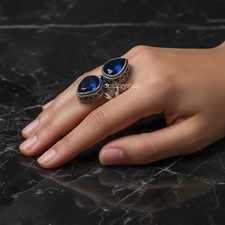 Sapphire Gemstone 925 Sterling Silver Handmade Ring Jewelry Beautiful Ring