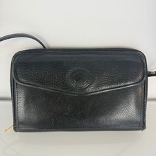 Dooney  Bourke Zip Along Wallet Vintage Black Pebble Leather Crossbody