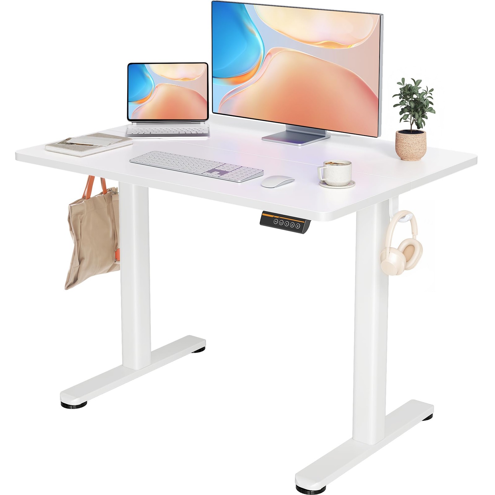 YDN 40x24 Inch Electric Height Adjustable Standing Desk with Memory Controller-image