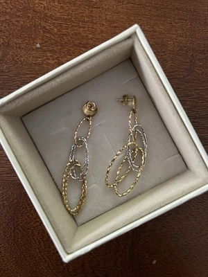 750 Hängende Gold Ohrringe Creolen 18K 750 Gold 18 Karat - Bild 1 von 4