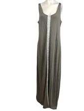 CYNTHIA ROWLEY - WOMEN'S LARGE- SLEEVELESS ROUND NECK 100% LINEN MAXI DRESS