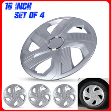 16 Universal Wheel Covers Hubcaps - Set Of 4 Snap On With Rings For Steel Wheel