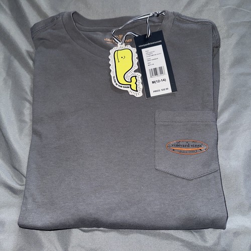 VINEYARD VINES Boys M (12-14) Glow in the Dark Tombstone LS Pocket T Shirt NWT - Picture 4 of 5