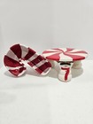 Christmas Dining candy Cane and snowman plate holder