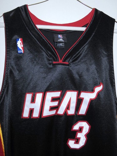 Authentic Adidas Miami Heat Dwyane Wade #3 Road Black Jersey 44 Large L - Picture 4 of 5