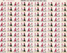1959 - CHRISTMAS SEALS - SHEET OF ONE HUNDRED (100) - LOOK!