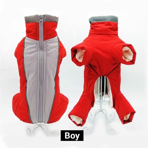 Warm Waterproof Overalls For Puppy Dog Pet Jumpsuit Reflective Down Jacket Wear - Picture 17 of 19