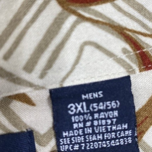 Puritan casual Tropical shirt Mens Button Up 3XL Beige Red vacation beach y2k - Imagen 6 de 7