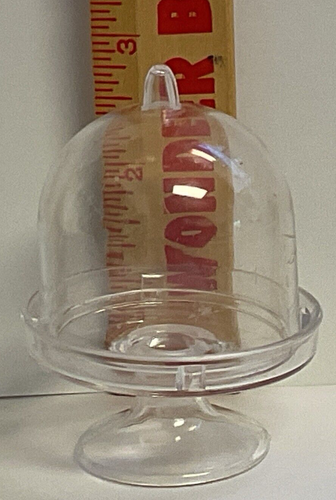 Plastic Cake Pedestal Display Stand Small Mini Miniature 3” Clear w/ Lid Cover - Picture 6 of 6