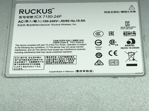 Ruckus ICX7150-24P-4X1G 24-Port Gigabit Ethernet Switch W/ Power Supply - Picture 5 of 5